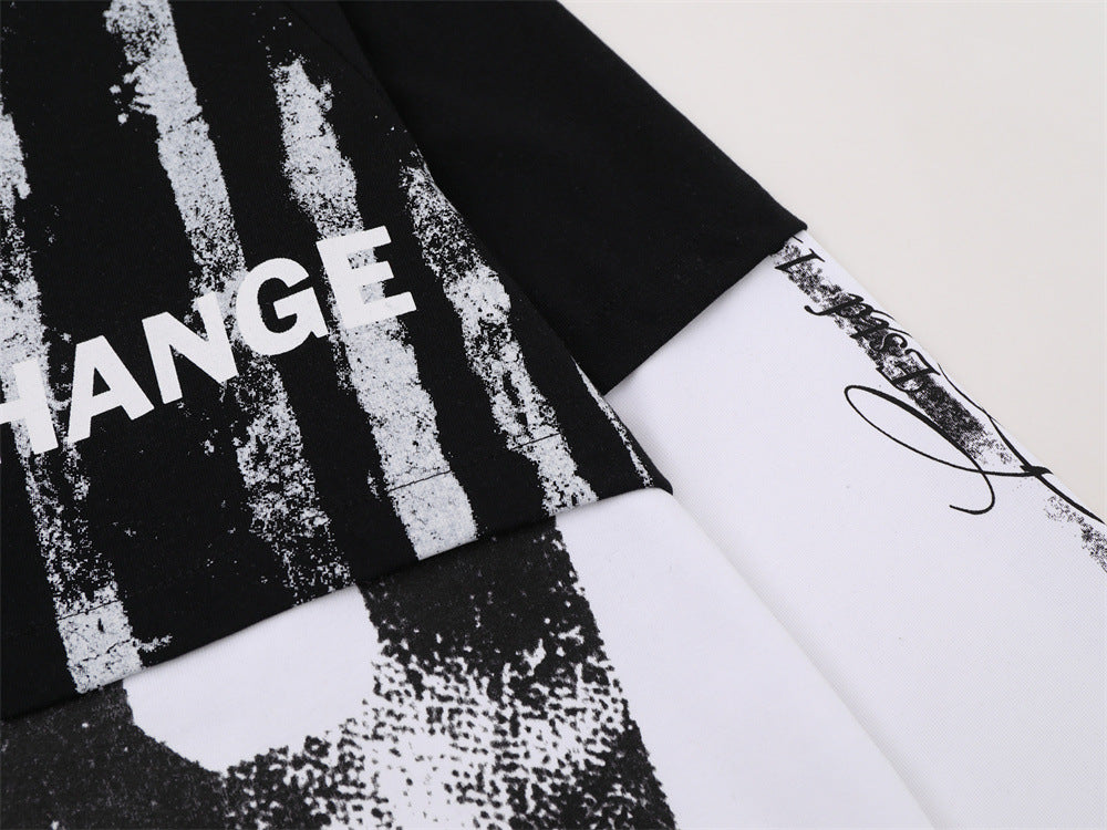 Fake-Zweiteiler-Colorblock-Langarmshirt für Herren – REFUSED CHANGE 09, verwaschen