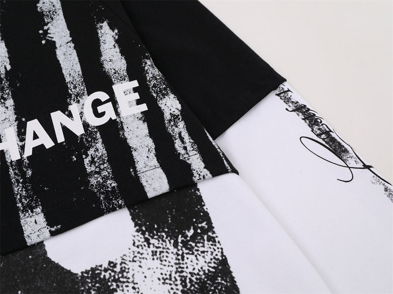 Fake-Zweiteiler-Colorblock-Langarmshirt für Herren – REFUSED CHANGE 09, verwaschen