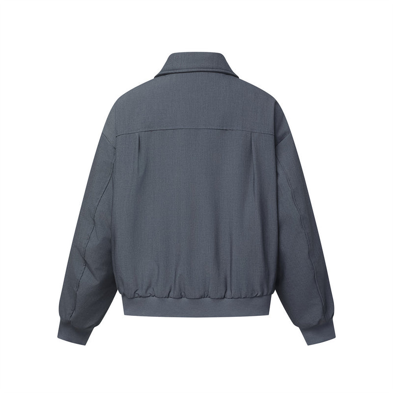 Blouson bomber pour homme à double zip et patte boutonnée – Gris