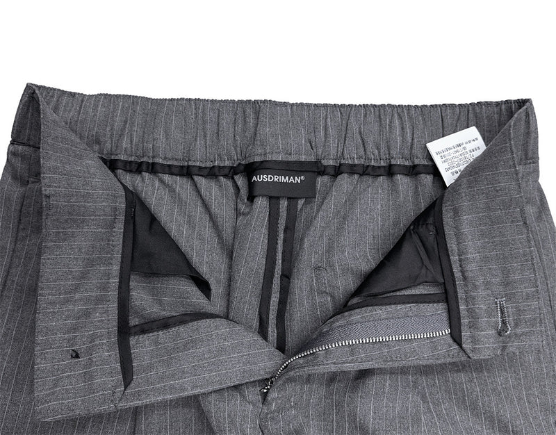 Pantalones de vestir de pierna ancha con raya diplomática – Pantalones plisados de corte recto para hombre
