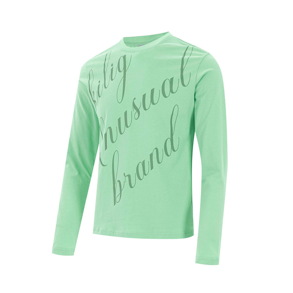 Men's Long Sleeve Script Graphic T-Shirt – Relaxed Fit