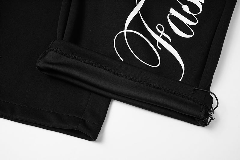 Wide-Leg Baggy Sweatpants with Fashionclub Script Print & Double-Waistband