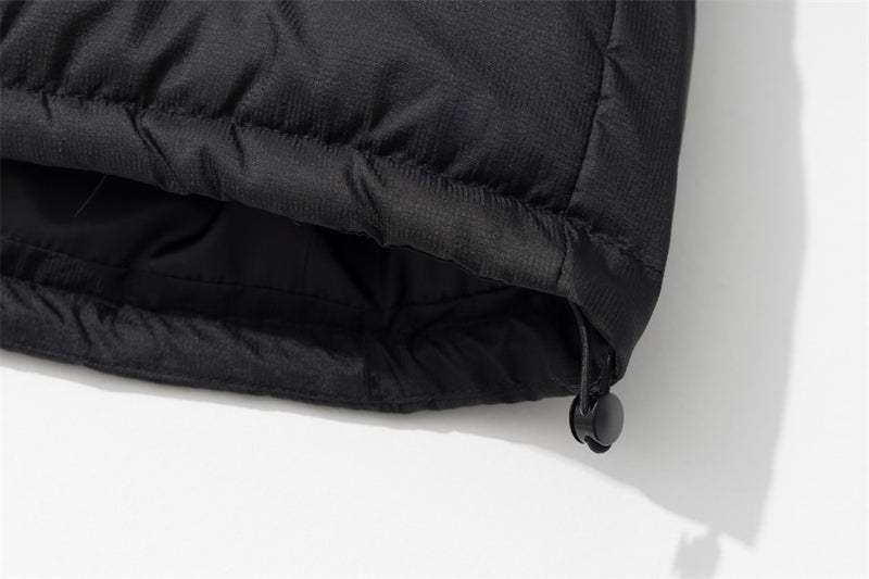 Puffer Jacket with Hoodie – Diagonal Zip Men's Winter Down Coat