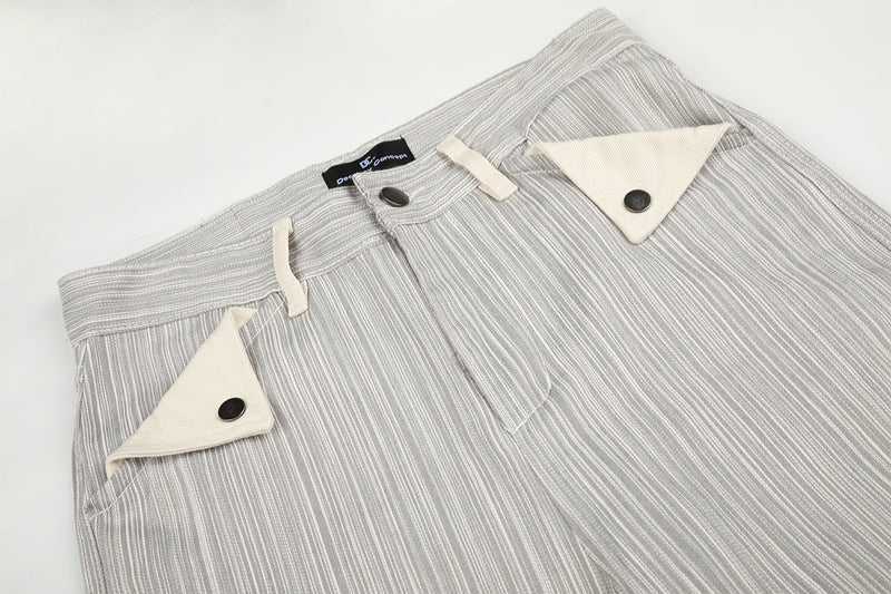 Wide-Leg-Jeans mit Streifen und Barock-Kontrasttaschen – Relaxed Fit