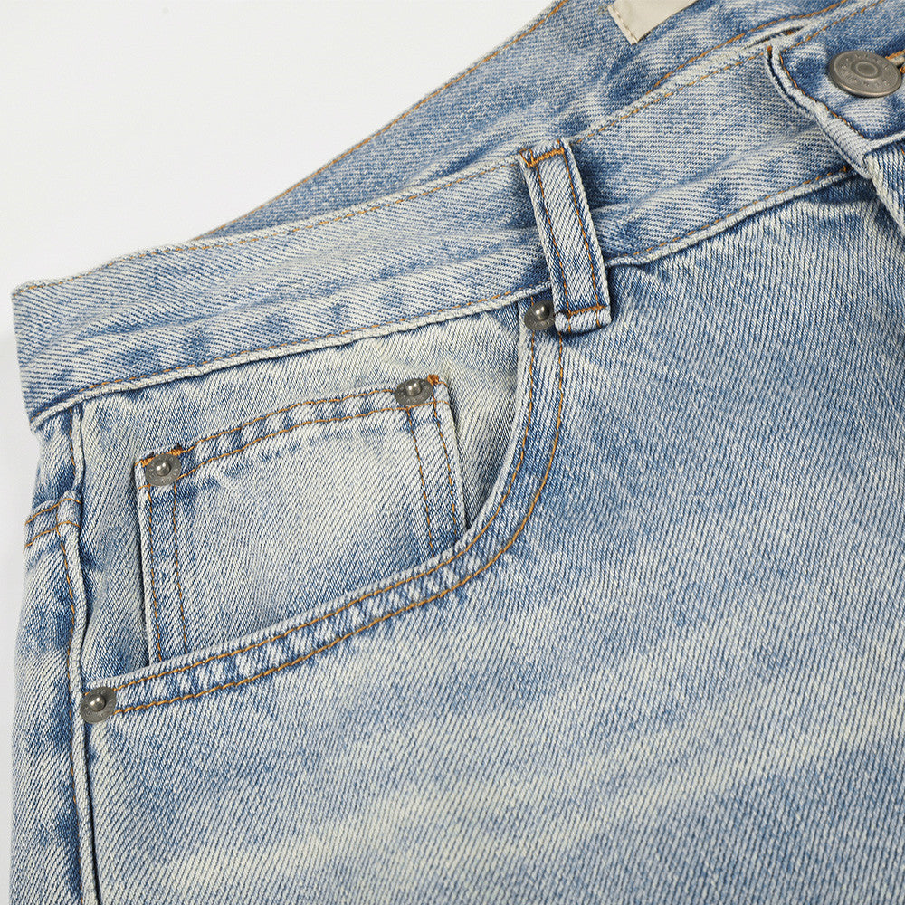 Wide-Leg Jeans – American Vintage Washed Light Blue Baggy Straight Denim