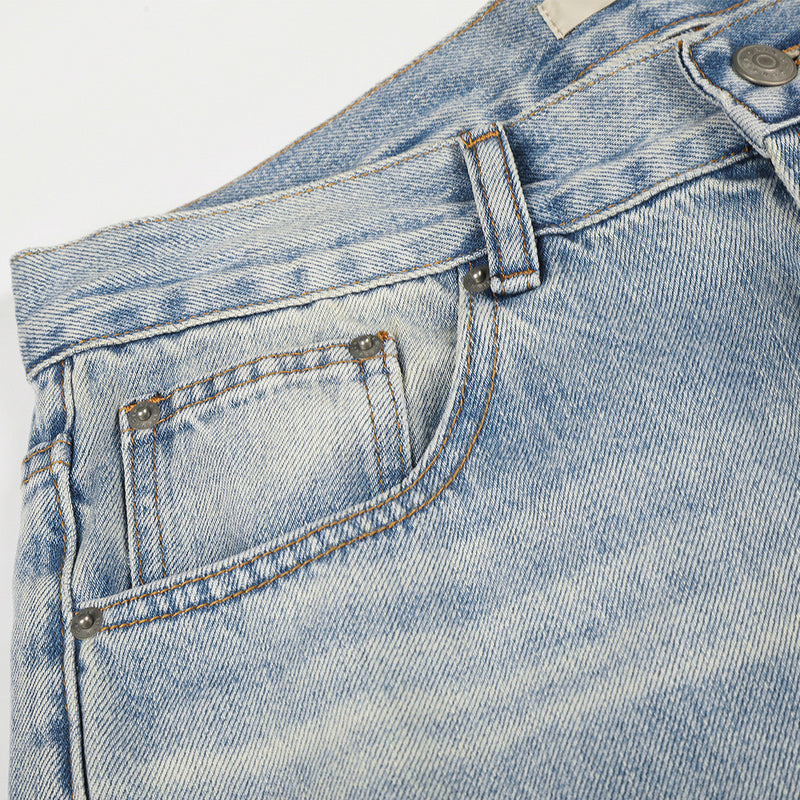 Wide-Leg Jeans – American Vintage Washed Light Blue Baggy Straight Denim