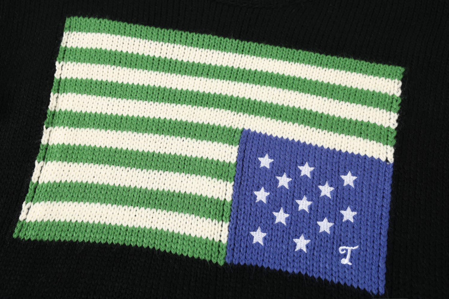 American Flag Intarsia Knit Crewneck Sweater – Retro Stars & Stripes