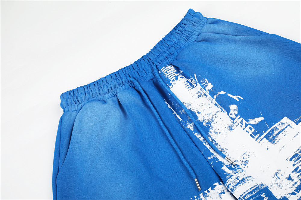 Cross Graphic Wide-Leg Sweatpants – Men's Baggy Drawstring Lounge Pants