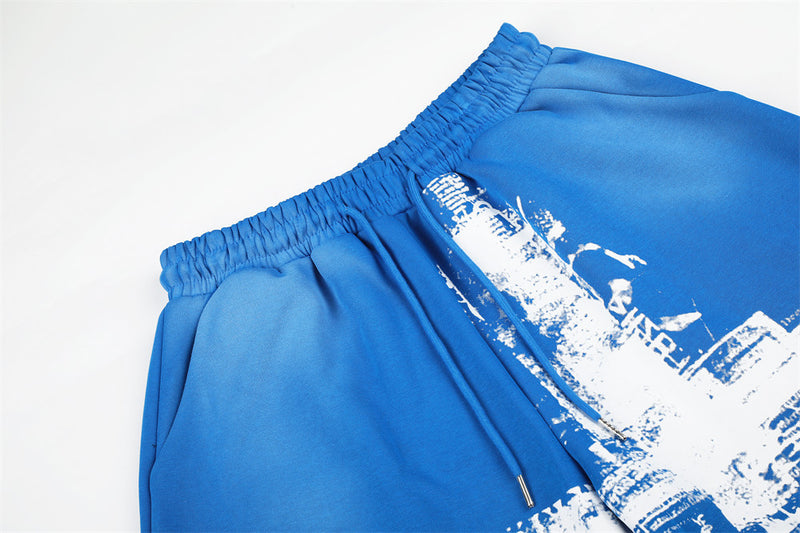 Cross Graphic Wide-Leg Sweatpants – Men's Baggy Drawstring Lounge Pants