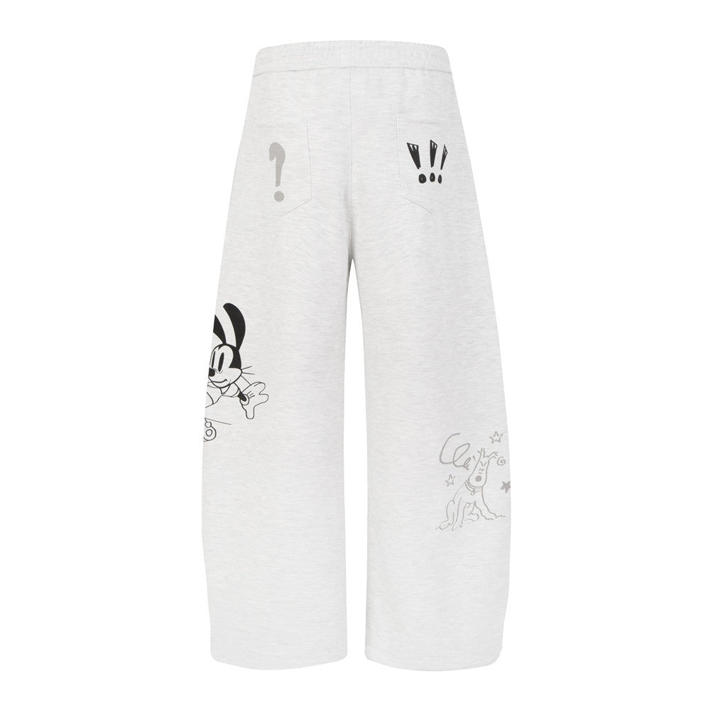Mickey Mouse Graphic Print Wide-Leg Sweatpants – Y2K Hip Hop Street Style