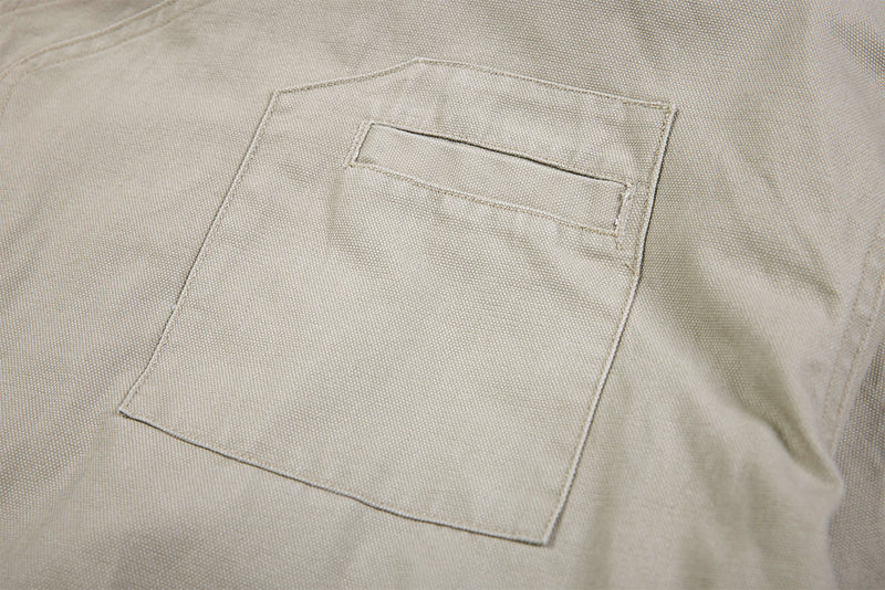 Metal Clasp Bomber Jacket – Washed Cotton Flight Jacket with Diagonal Buckle