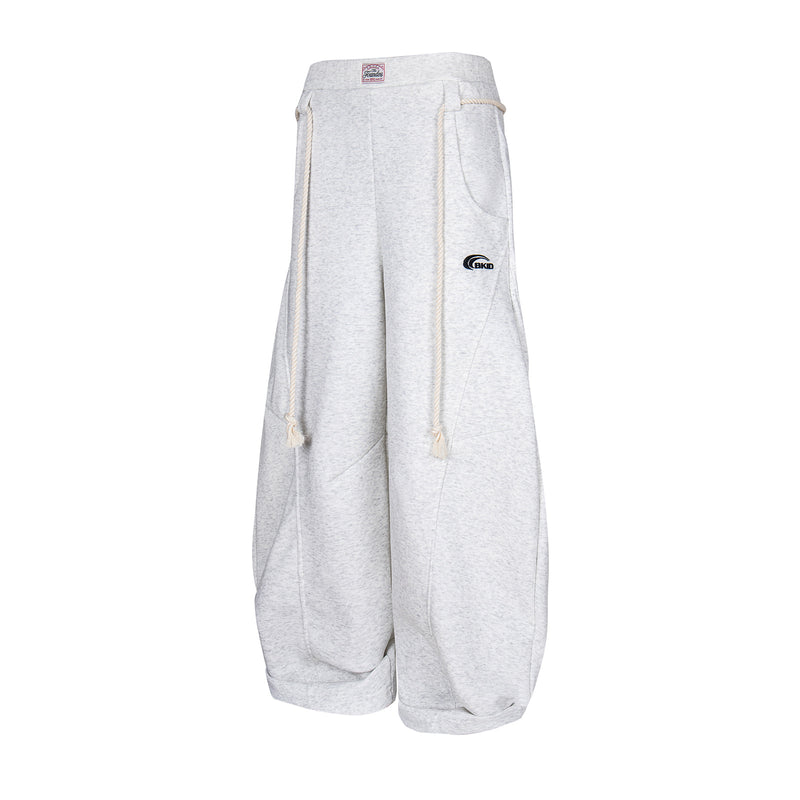 Wide-Leg Sweatpants with Rope Drawstring – Oversized Retro Streetwear Trousers