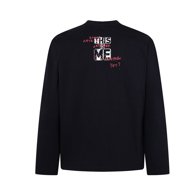 Retro-Collage-Longsleeve mit Grafik – Oversized Streetwear-Shirt