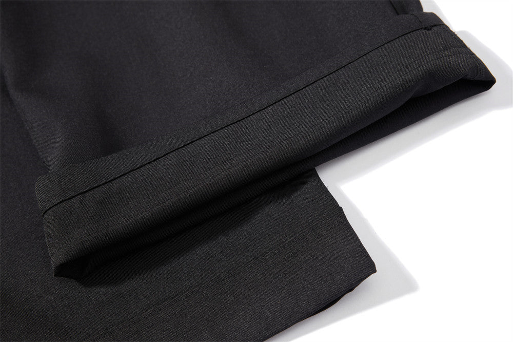 Herrenhose mit weitem Bein und Bundfalten – Loose Fit, unifarben