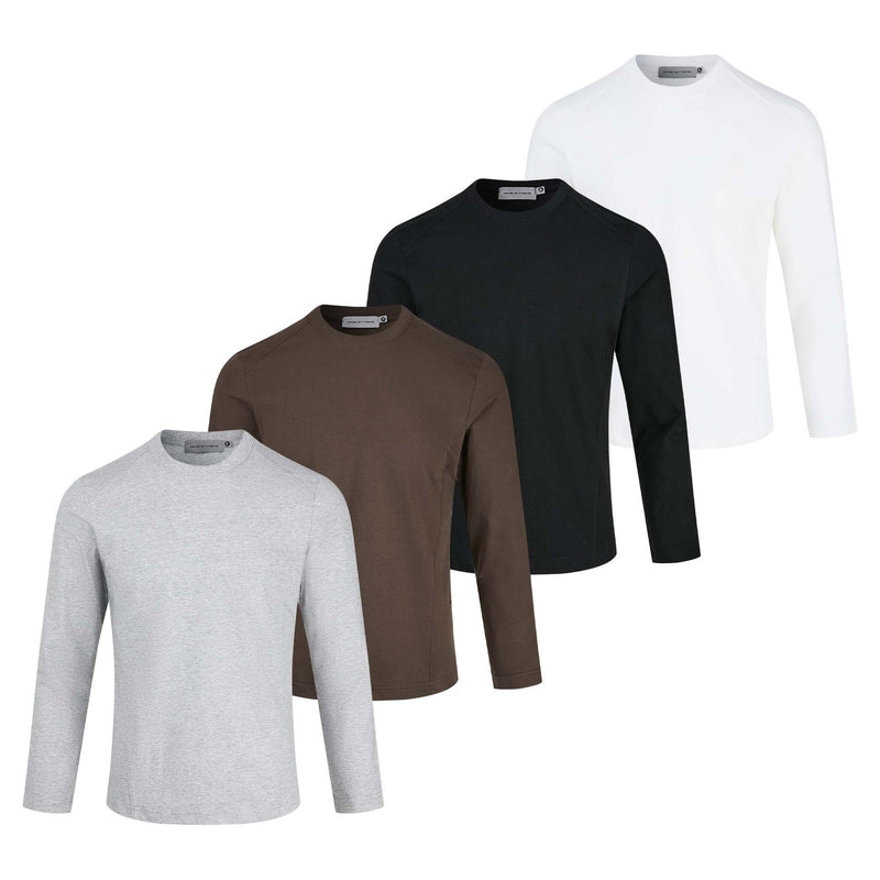 Men's Long Sleeve Crew Neck T-Shirt – Slim Fit Raglan Shoulder Tee