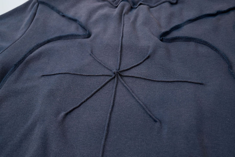 T-shirt manches courtes déconstruit à coutures 3D en relief – Streetwear délavé coupe ajustée