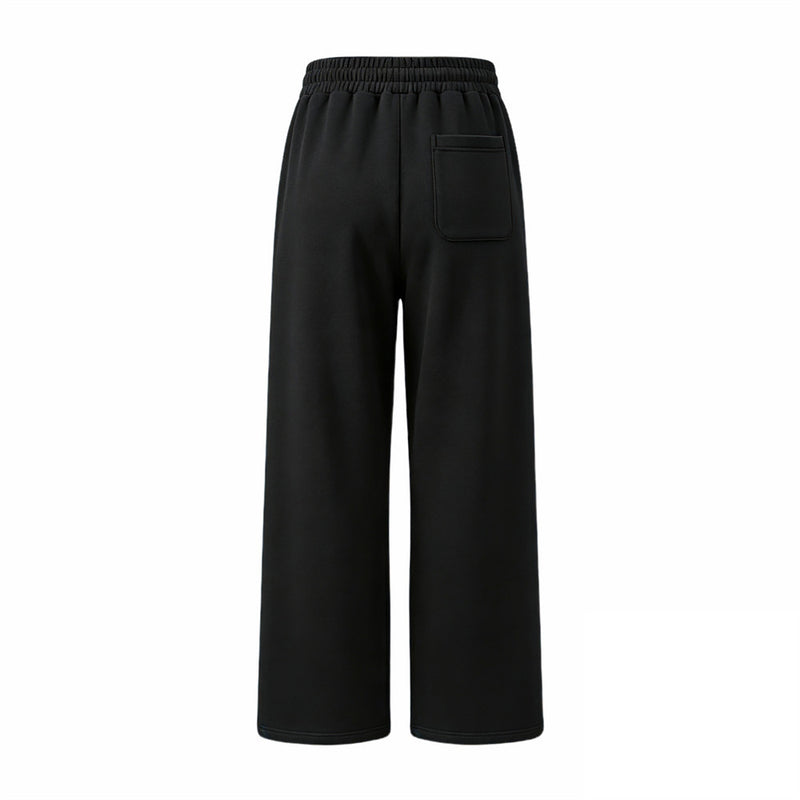 Wide-Leg Graphic Sweatpants – Men's Loose Fit Straight-Leg Fleece Pants with