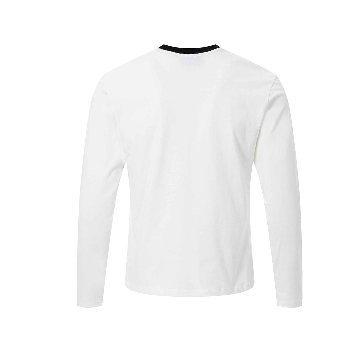 T-shirt graphique à manches longues et col rond – Motif portrait punk, coupe ajustée