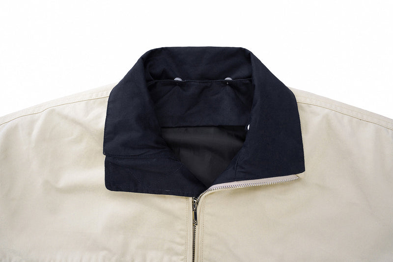 Colorblock Boxy Zip-Up Jacket – Retro American Sportswear Style