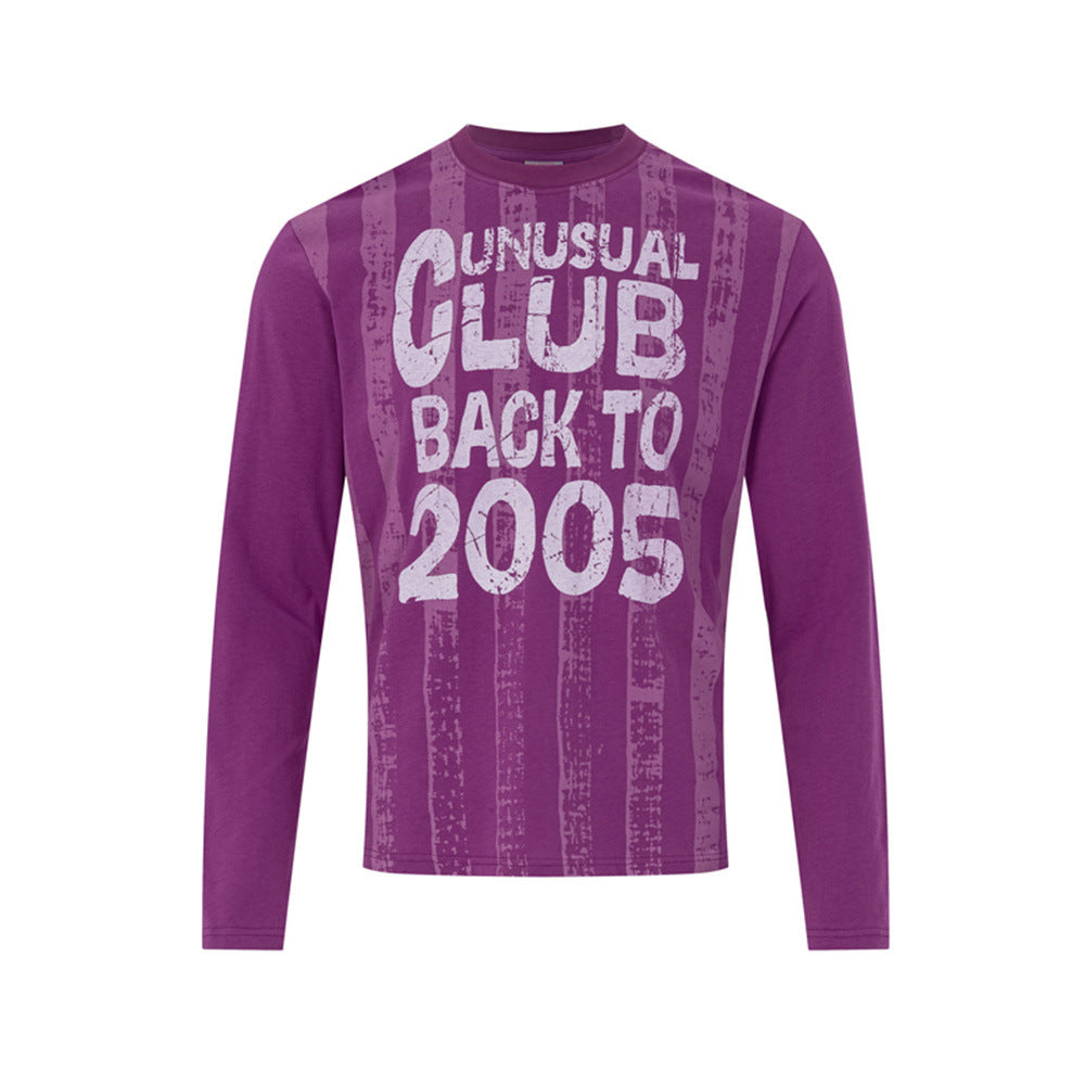 T-shirt manches longues graphique Unusual Club Back to 2005 – Coupe décontractée à col rond