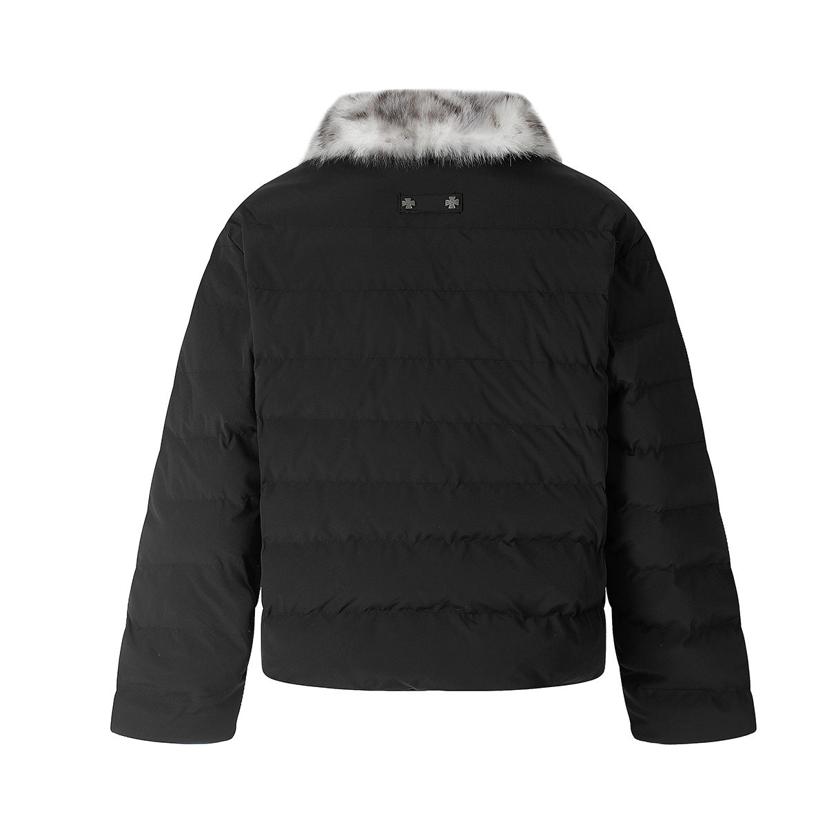Cropped Puffer Jacket with Hood & Fur Collar – Cross Hardware, American Street