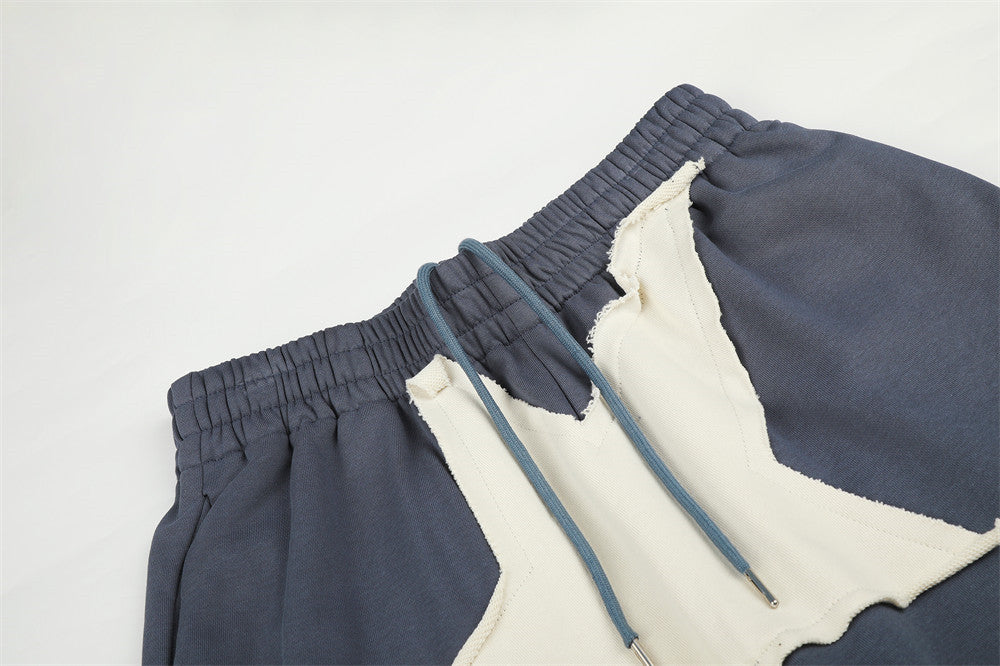 Pantalon de survêtement à jambes larges avec écusson étoile – Pantalon homme oversize à coupe droite