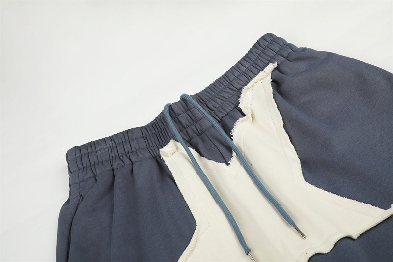 Pantalon de survêtement à jambes larges avec écusson étoile – Pantalon homme oversize à coupe droite
