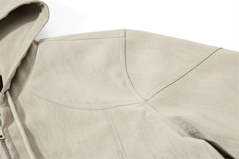 Blouson bomber à capuche – Coupe oversize zippée et tissu texturé