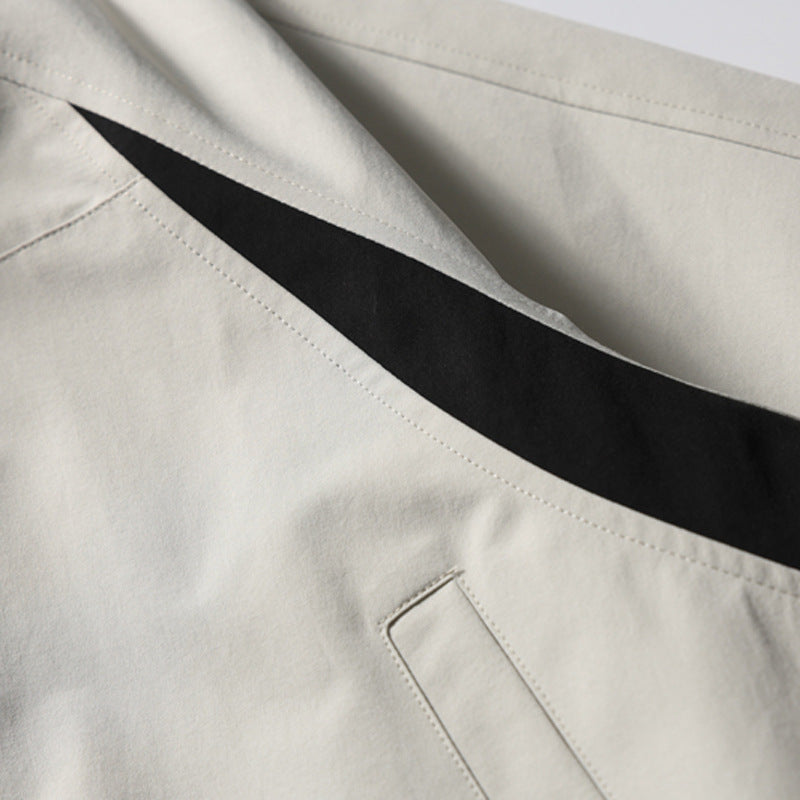 Mock Neck Colorblock Track Jacket – Relaxed Fit Zip-Up Windbreaker