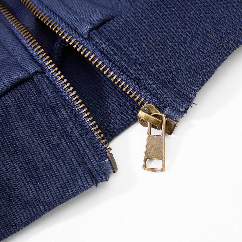 Sudadera con Capucha y Cremallera, Estampado de Estrellas, Corte Extragrande para Hombre