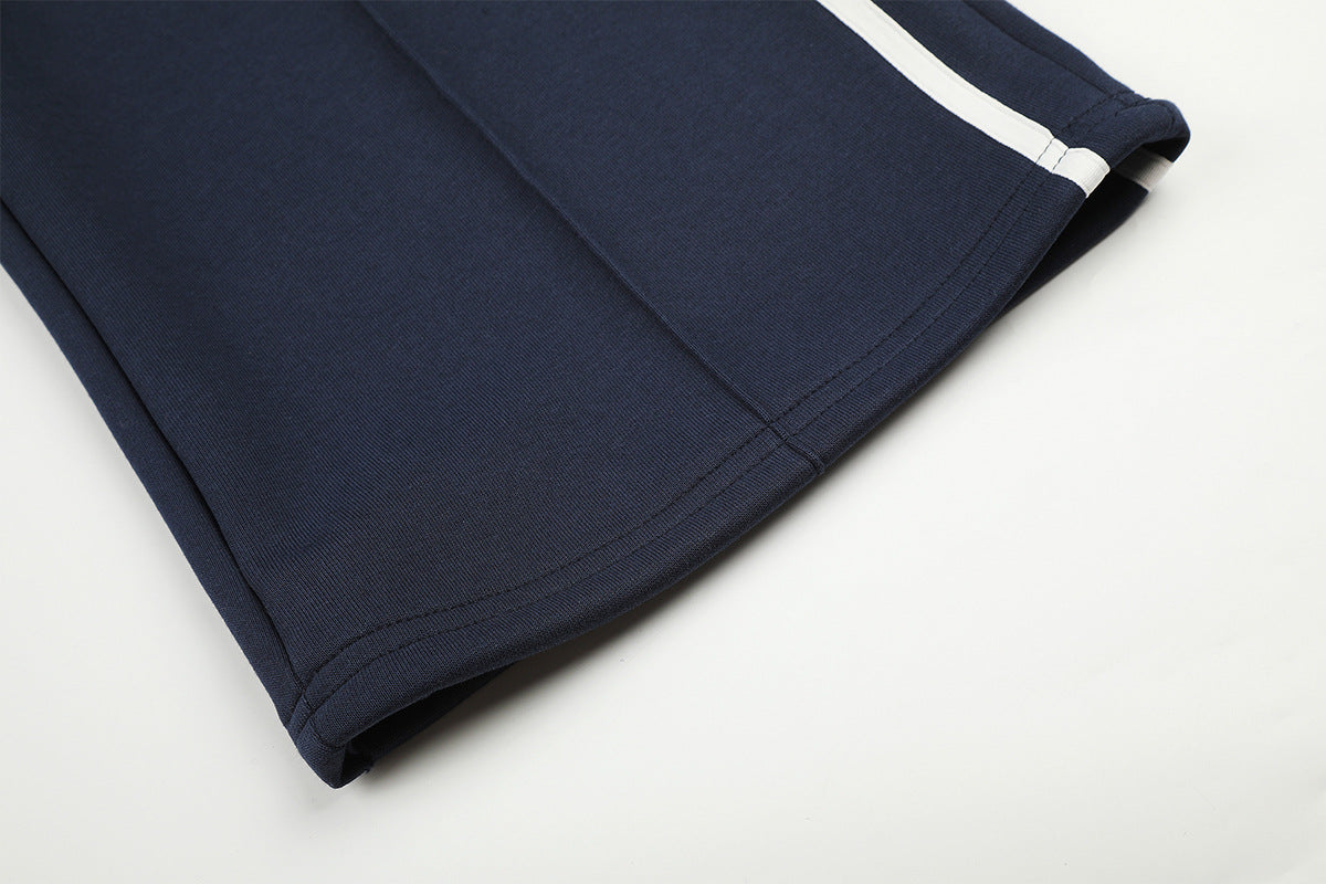 Pantalon de survêtement wide leg à liseré ondulé – Coupe droite décontractée
