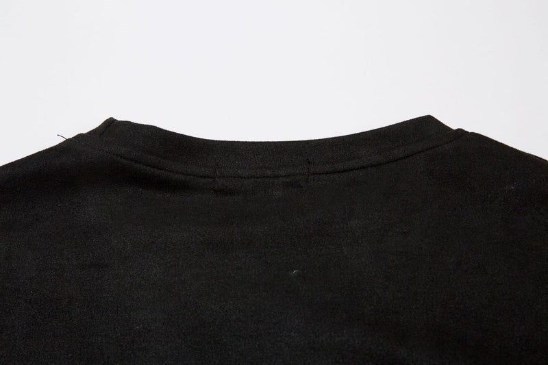 Men's Oversized Suede-Finish Thorn Embroidery Short Sleeve T-Shirt