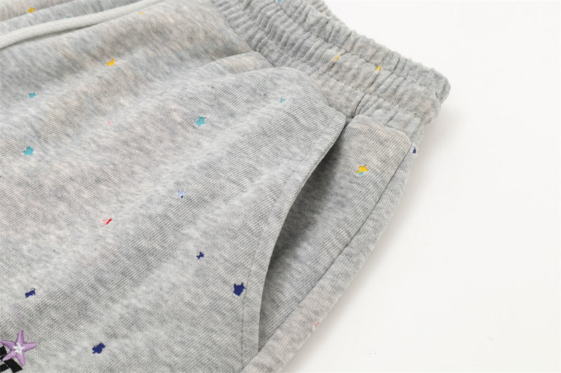 Wide-Leg Sweatpants Men – Allover Star Print & Embroidered Logo Streetwear