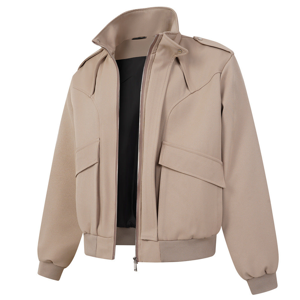 Blouson bomber oversize avec col montant et poches cargo