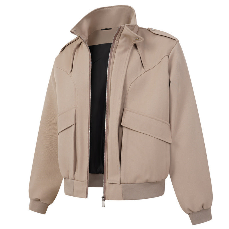 Blouson bomber oversize avec col montant et poches cargo