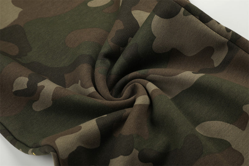Jogging camouflage coupe large – Pantalon homme droit à imprimé graffiti