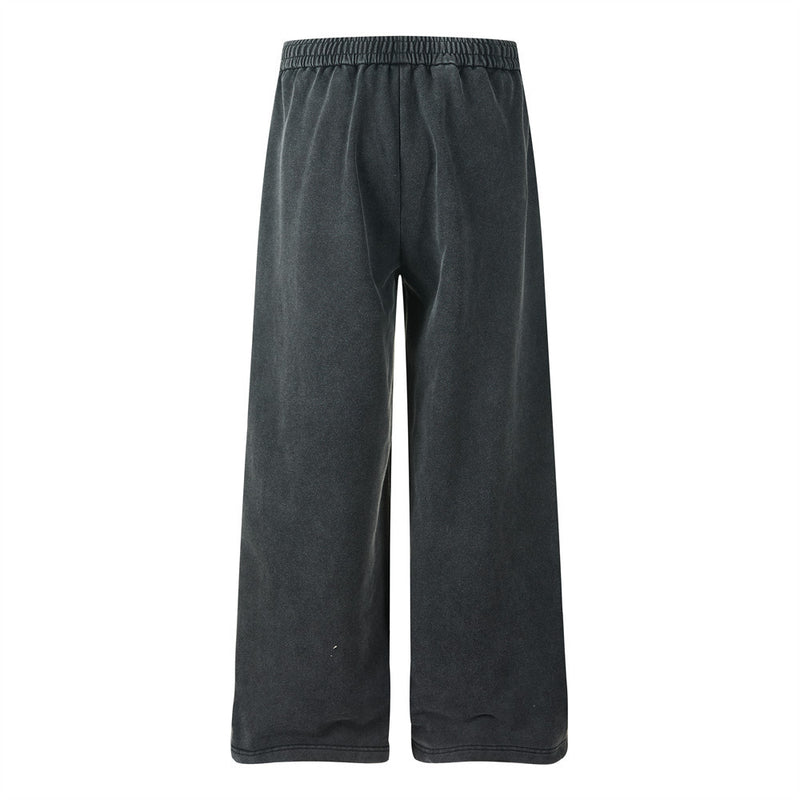 Pantalon de survêtement homme vintage délavé wide leg avec boutons effet double boutonnage