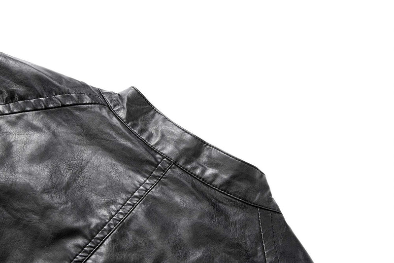 Veste biker moto homme en simili cuir noir – Coupe décontractée, style racer rétro