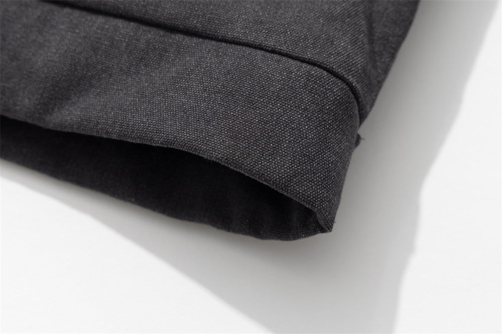 Veste moto homme à col en fausse fourrure – Zip diagonal, détails cloutés, gris anthracite