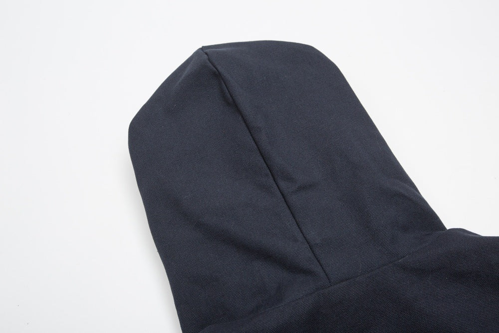 Oversized Hooded Bomber Jacket with Sherpa-Lined Hood & Decorative Buttons
