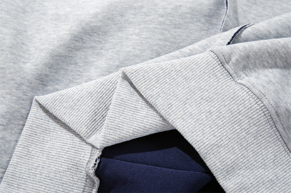 Oversized Pullover Hoodie – Contrast Hood Lining & Exposed Seam Detail