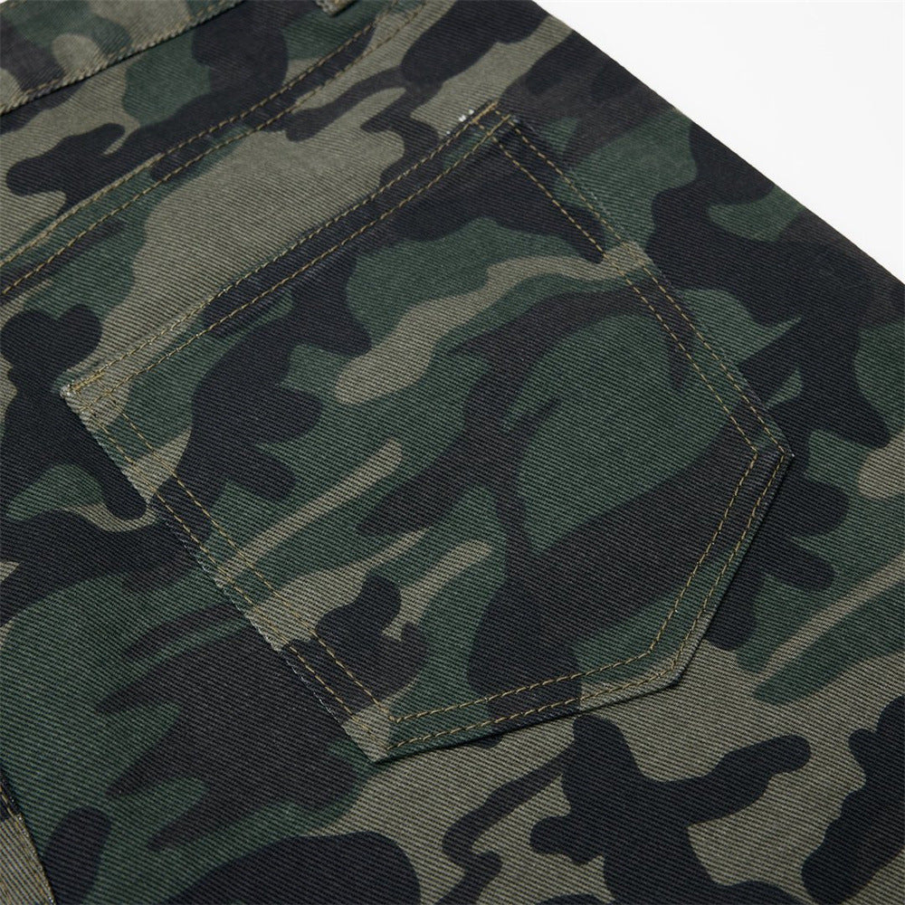 Camo-Hose mit weitem Bein und durchgehendem Strassdetail