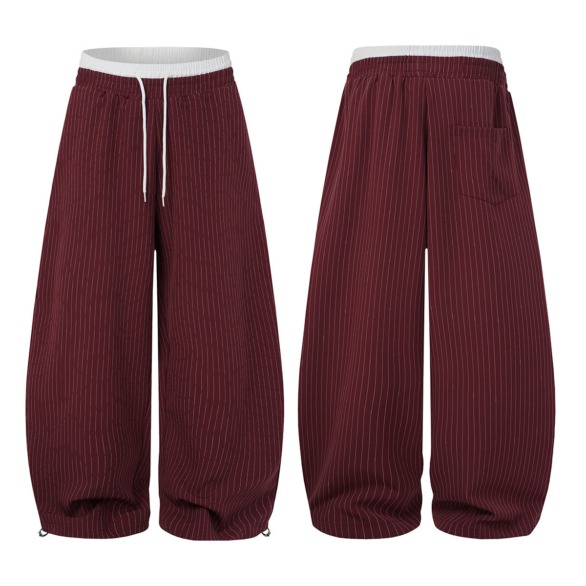 Baggy-Hose mit Nadelstreifen und weitem Bein – Lockere Streetwear-Hose