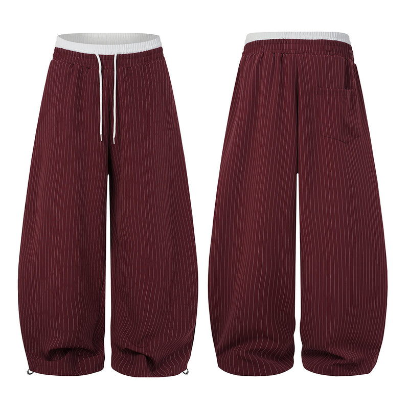 Baggy-Hose mit Nadelstreifen und weitem Bein – Lockere Streetwear-Hose