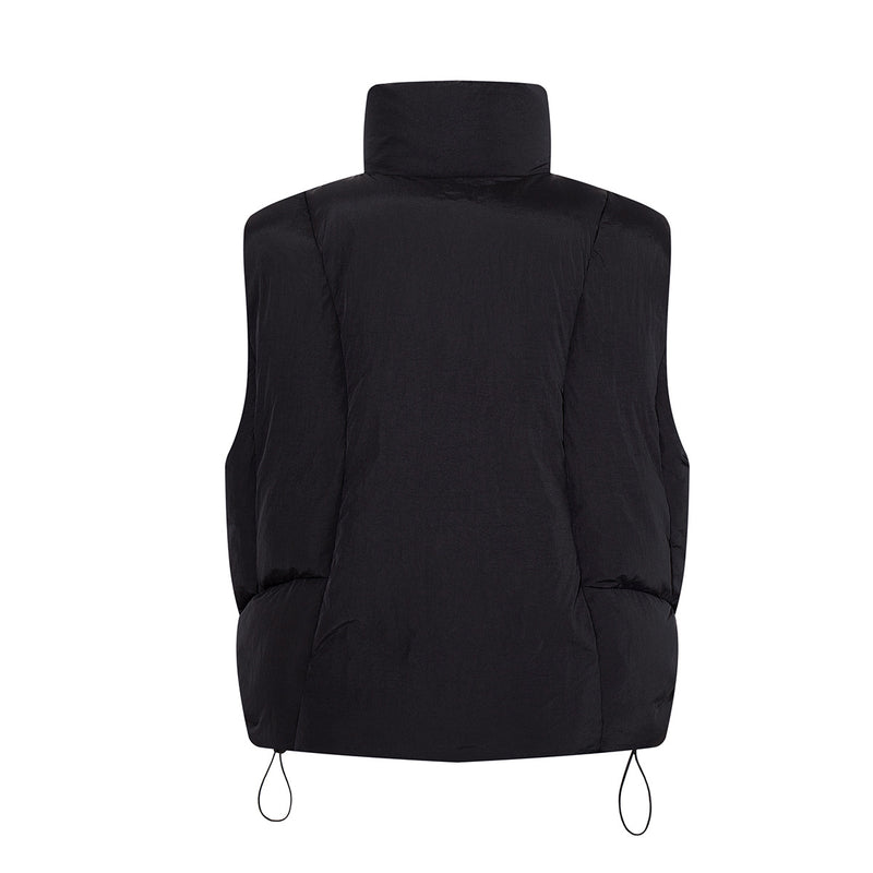 Padded Puffer Vest Stand Collar Zip-Up Sleeveless Jacket