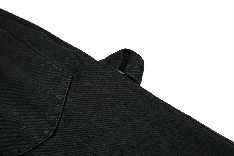 Wide-Leg-Carpenter-Jeans – Herrenjeans aus gewaschenem Denim mit asymmetrischer Knopfleiste und Utility-Details