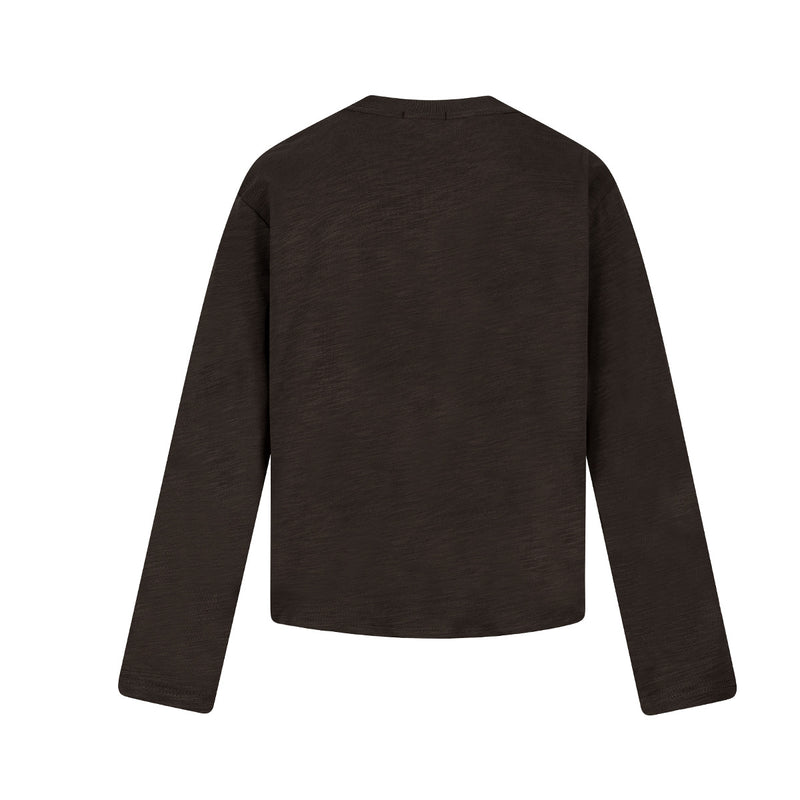 Long Sleeve Graffiti Cross Print Tee – Slub Cotton Crew Neck T-Shirt