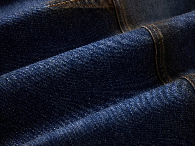 Baggy Wide-Leg Jeans – Deconstructed Patchwork Scimitar Seam, Vintage Wash with