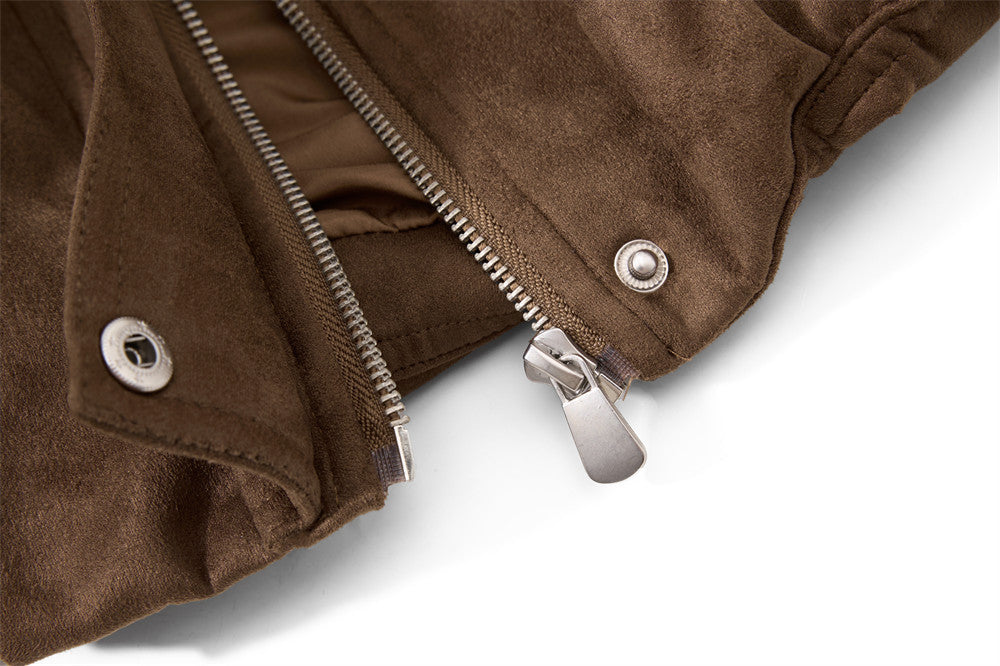 Blouson bomber rétro oversize – Homme, veste courte en similicuir à col revers workwear