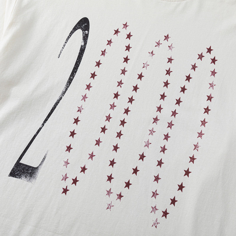 Long-Sleeve Star Print T-Shirt – Relaxed Fit Crew Neck Top